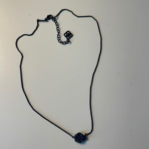 Kendra Scott Dark Blue Drusy Tess Necklace
